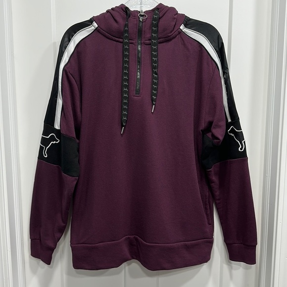 VS PINK Campus Sherpa Lined Tunic Pullover Size Medium EUC - Picture 1 of 11